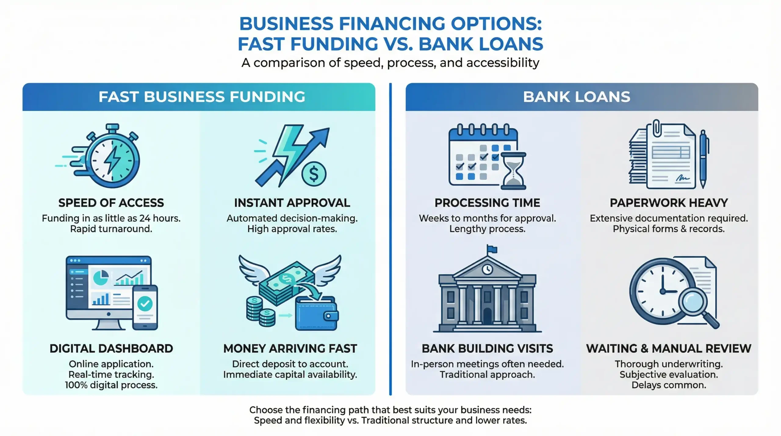 Fast Business Funding vs Bank Loans Key Differences